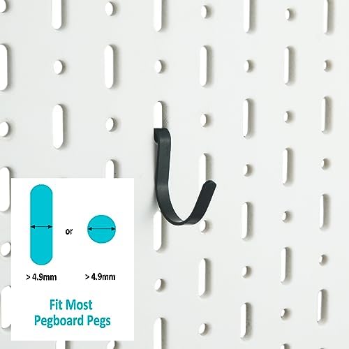 Pegboard J Hooks Black 80pcs Peg Board Metal Tool Hangers - Image 3