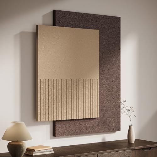 3D Textured Neutral Abstract Wall Art, Modern Minimalist Artwork by Cuspin