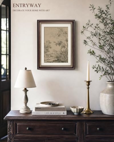 VIYYIEA Vintage Landscape Wall Art, Sketch River Tree Painting 12×16 Inch - Image 2