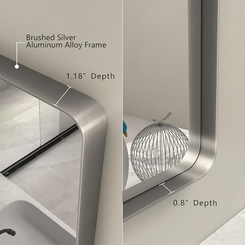 60x36 Inch Silver Bathroom Mirror - Image 2