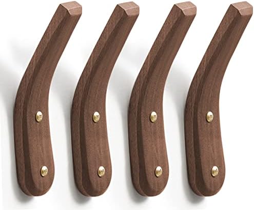 COCOYA Wood Hooks Wall Mounted Minimalist Natural Real Walnut by COCOYA