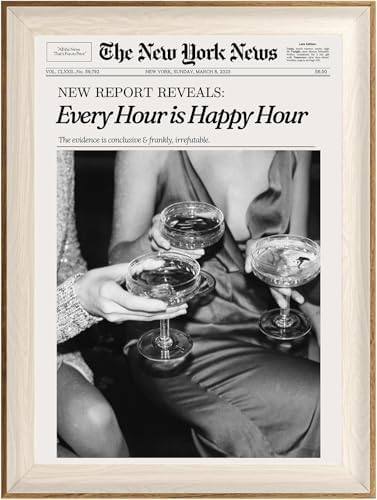 ASTRDECOR Framed Trendy NewsPaper Wall Art by ASTRDECOR
