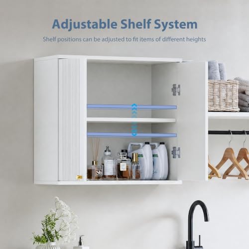 94" W Laundry Room Wall Cabinets 4-Piece Wall Mounted Storage Cabinet Set - Image 5