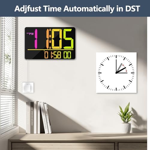 PERSUPER 13" Digital Wall Clock Large Display - Image 5