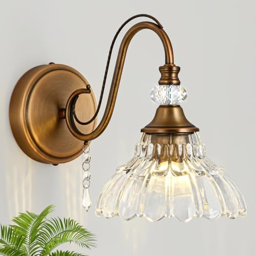 1 Piece Vintage Wall Sconce, 1-Light Matte Antique Brass Finish Wall Sconce by Unknown