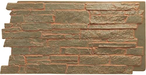 EverStone Acadia Ledge Faux Stone Panel, Iron Mill Color by EkenaMillwork