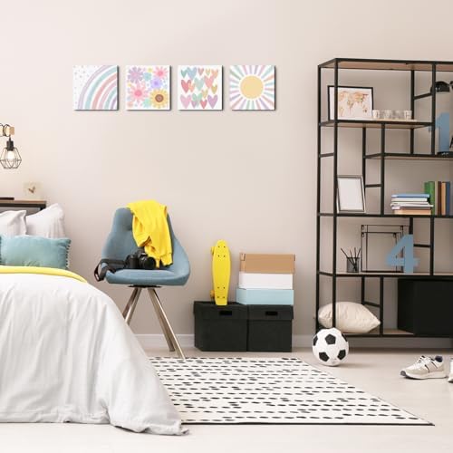 4 Pcs Girls Room Decor Posters Wall Art, Boho Rainbow Prints - Image 4