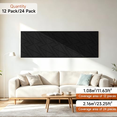 TO-TH Sound Proofing Panels Self-Adhesive Acoustic Wall Panel 24Pack - Image 6