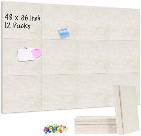 DOLLAR BOSS Felt Cork Board Tiles 48" x 36" Bulletin Board by DOLLARBOSS