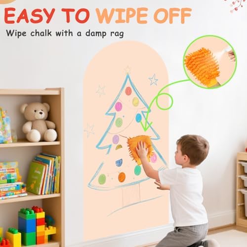 Arch Magnetic Wall Decal 39.3x17.5 Inch Milk Tea Magnetic Chalk Board Sticker - Image 4