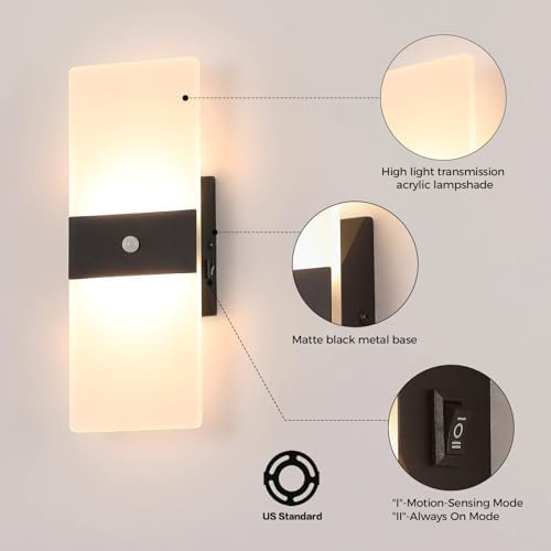 Hardwired Motion Sensor Wall Sconce 2-Pack - Image 3