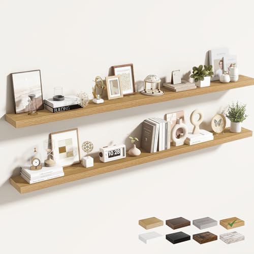Acovy 72 Inch Floating Shelves for Wall 2 Pack, Wall Mounted Floating Shelf by Acovy