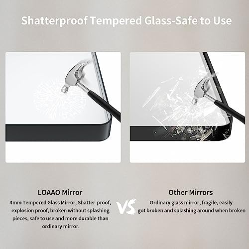 LOAAO 84x32 Inch Black Bathroom Mirror Metal Framed - Image 6
