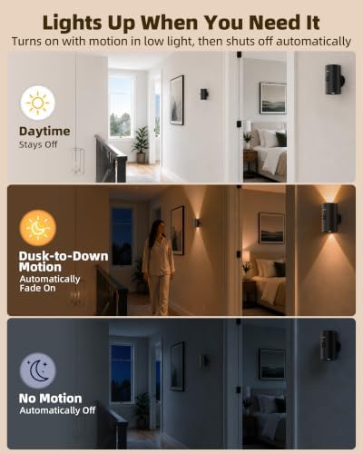 EZVALO Motion Sensor Wall Light, Rechargeable Wireless LED Sconce - Image 3