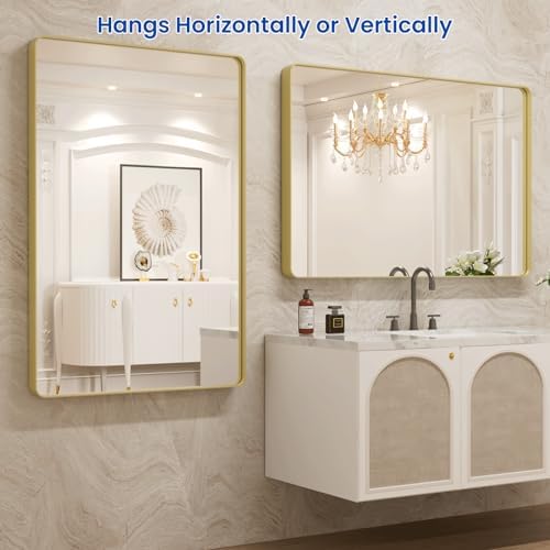 WEER Gold Bathroom Vanity Mirror 48X30 Inch - Image 5