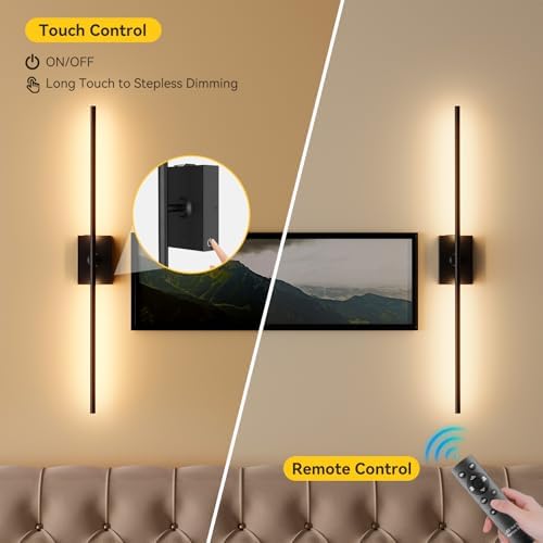 Battery Operated Wall Sconces Set of 2, Remote Control - Image 6