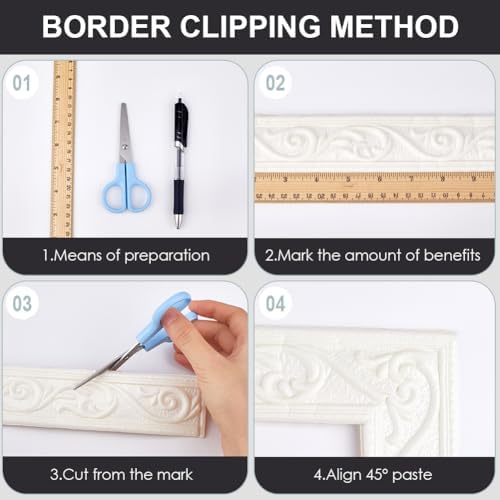 CRASPIRE 532 x 2in Crown Molding Peel and Stick Foam White Self Adhesive - Image 5