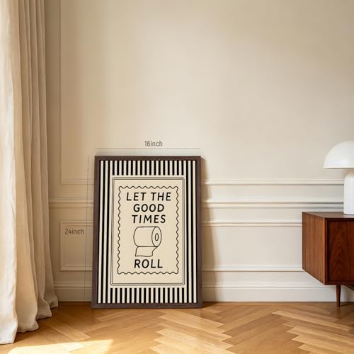 Cyebmo Funny Bathroom Wall Art, Let The Good Times Roll Toilet Paper Wall Decor - Image 6