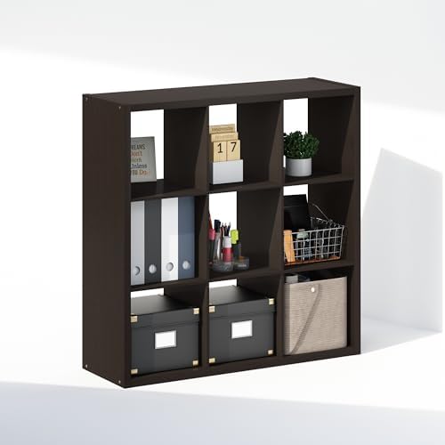 Furinno Cubic Extra Thick 9-Cube Closet Organizers and Storage, Dark Oak - Image 5
