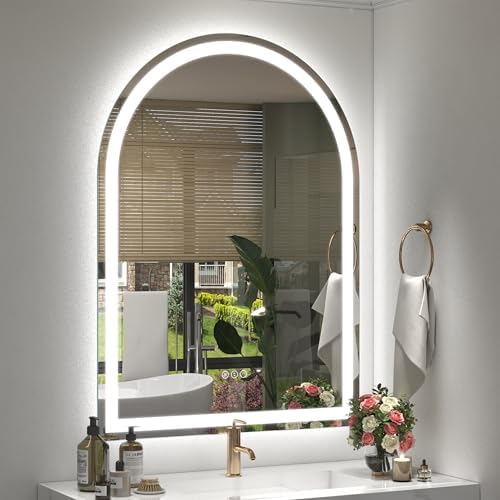 28x38 Inch Arched LED Bathroom Mirror by CHARMOR