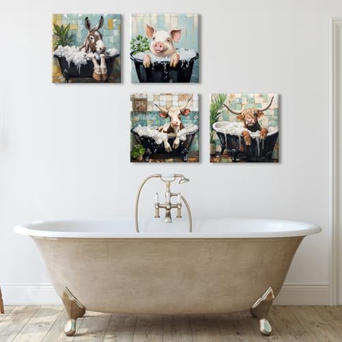 Funny Animal Wall Art Kids Bathroom Decor - Image 6