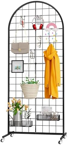 VGMiu Grid Wall Panel 2' x 5.2' FT Metal Grid Display Stand 1PCS Black by VGMiu