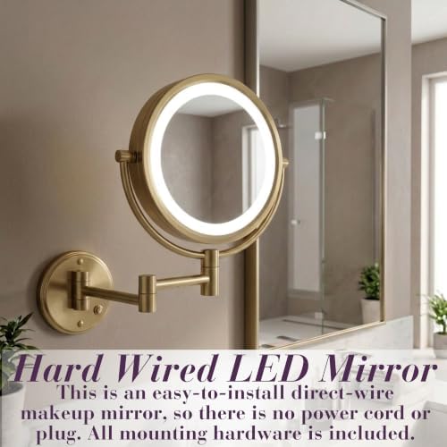JERDON Hardwired Wall-Mount Makeup Mirror - Image 3