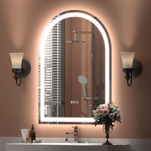 22x30 Inch Arched LED Bathroom Mirror by CHARMOR
