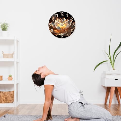 XFM Lotus Flower Wall Clock 16 inch Modern Zen Floral - Image 4