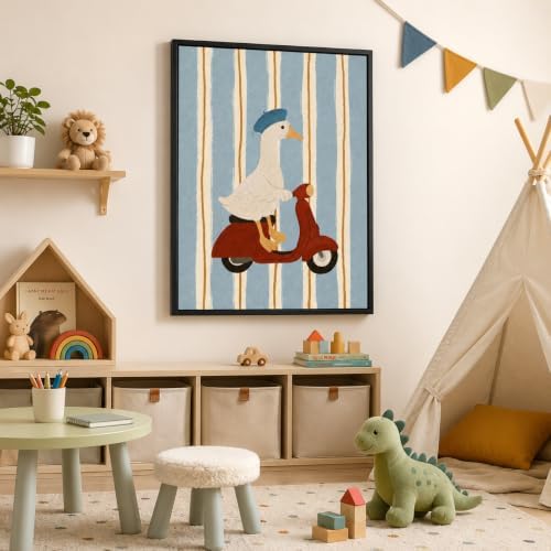 Framed Cute Duck Canvas Wall Art, Funny Animal Picture Wall Decor - Image 7