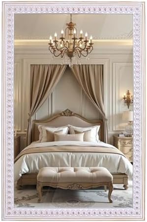 36x24 Inch Rectangle Wall Mirror, Wooden Rectangular Bathroom Mirrors by DecointoWallDecor