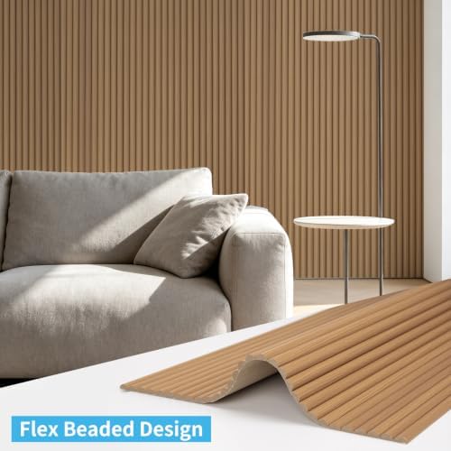 Art3d Roll-Flat Beaded Wood Slat Wall Panel, 94.5 x 23.6 in - Image 4