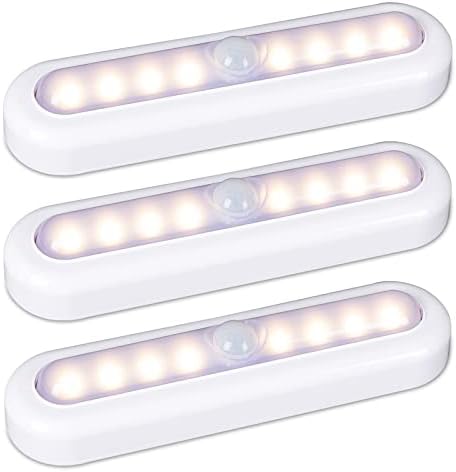 STAR-SPANGLED 7” Motion Sensor Lights Indoor AAA Battery, 3 Pack Warm White by STAR-SPANGLED