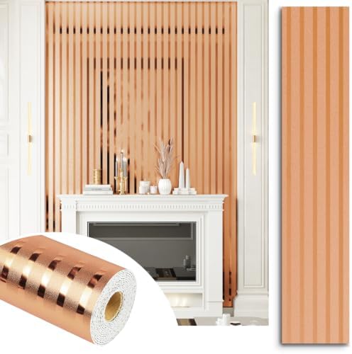 Rose Gold Metallic Wall Paneling Peel and Stick Foam Wall Panels by STICKEEP