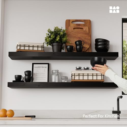 Solid Wood Floating Shelves for Wall 36 Inches Long - Image 2
