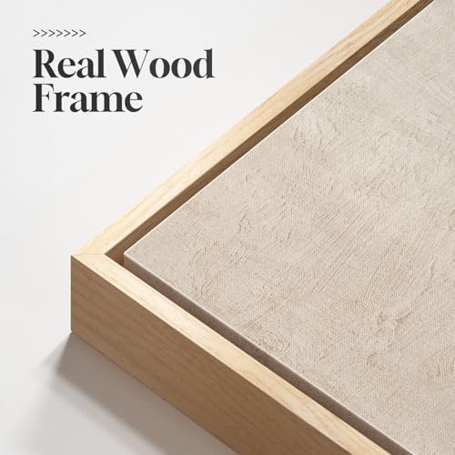 Large Framed Beige Cream Abstract Vertical Wall Art - Image 3