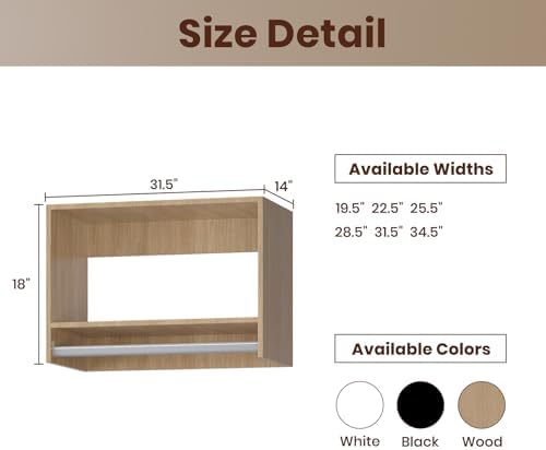 ROOMTEC 31.5" Tall Hanging Closet Unit, Modular Closet System - Image 2