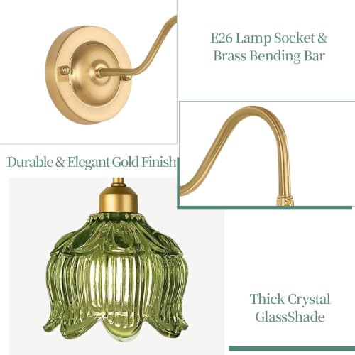 Vintage Plug in Wall Sconces Set of Two, Dimmable Wall Sconces Lights - Image 4