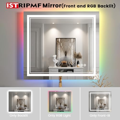 44x30 Inch RGB LED Bathroom Mirror - Image 4
