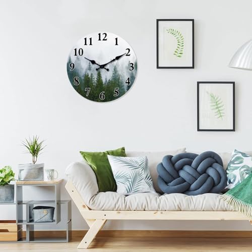 XFM 14 Inch Misty Forest Wall Clocks Battery Operated - Image 2
