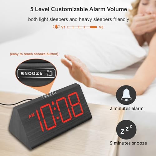 DreamSky Wooden Digital Alarm Clock - Image 6