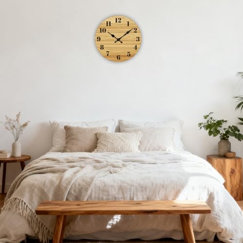 8 Inch Wall Clock, Modern Vintage Wall Clocks Battery Operated Wood - Image 6