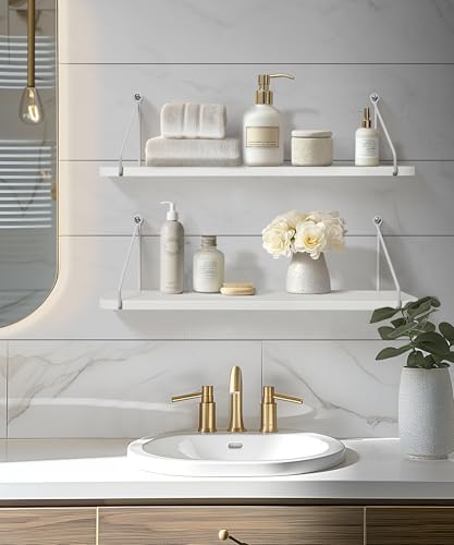 Afuly White Floating Shelves for Wall, 24in Shelf - Image 6