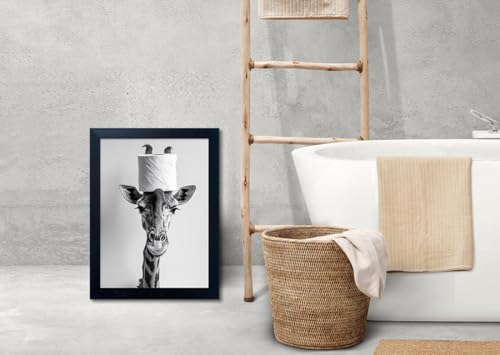 Funny Animal Bathroom Wall Art Giraffe - Image 6