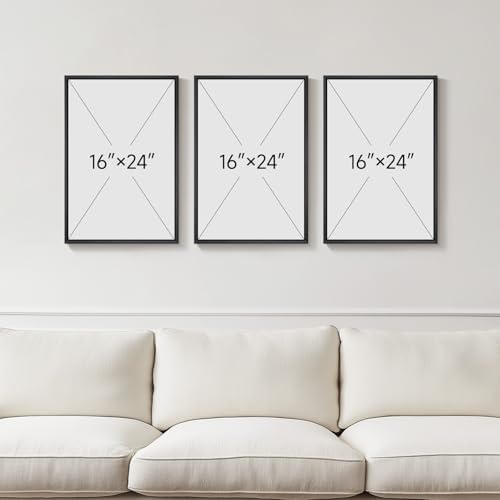 Framed Black and White Abstract Wall Art Set, 3 Piece Modern Canvas Prints - Image 3