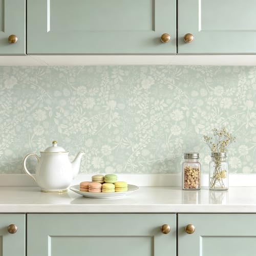 Safiyya Green Floral Wallpaper Peel and Stick Contact Paper Leaf Modern Boho - Image 7