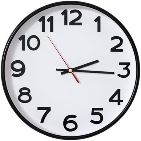 Wall Clock Silent Non-Ticking Battery Operated Indoor Analog Simple Style by BAKBRAND