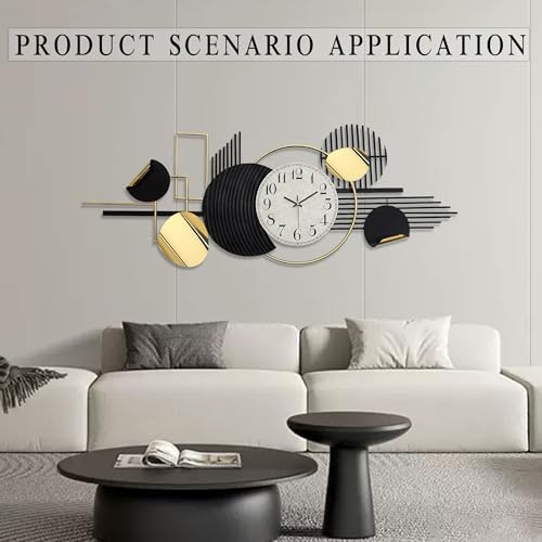 Modern Large Wall Clock Decorative Metal Art - Image 4
