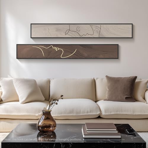 Large Framed Brown Beige Abstract Vertical Wall Art - Image 4