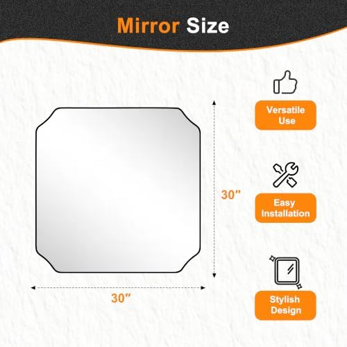 Delma Bathroom Vanity Mirror, Scalloped Round Corner Wall Mirror, - Image 3